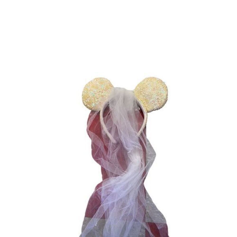 Minnie Mouse Bride Veil Ears Sequin